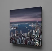 BİNALAR ARASINDAKİ DENİZ MANZARASI KANVAS TABLO - 1