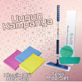 SİLVA Mikrofiber Tekli ıslak Mop Set VE CAM BEZİ - 1