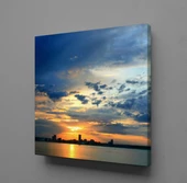 BULUTLU GÖKYÜZÜ ARASINDAN ÇIKAN GÜNEŞ KANVAS TABLO thumbnail 1