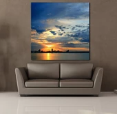 BULUTLU GÖKYÜZÜ ARASINDAN ÇIKAN GÜNEŞ KANVAS TABLO thumbnail 2