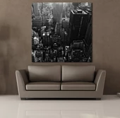 SİYAH YÜKSEK BİNALAR KANVAS TABLO - 2