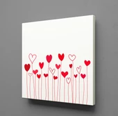 PEMBE KALPLER KANVAS TABLO - 1