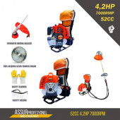 Assur Pro 7000RPM Sırt Tipi Benzinli Motorlu Ot Çalı Çim Biçme Tırpanı 5,2 Hp - 2