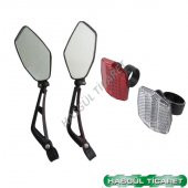 HSGL BİSİKLET SPORT AYNA ÖN ARKA REFLEKTÖR SET AKSESUAR - 5