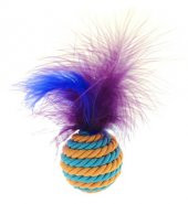 Tüylü İp Sarma Top Kedi Oyuncağı 4cm - 1