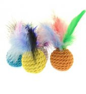 Tüylü İp Sarma Top Kedi Oyuncağı 4cm - 2