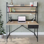 LENDA Dark Çalışma Masası - Atlantik Çam / Siyah - 1