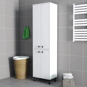 LENDA Linz 4 Kapaklı Çok Amaçlı Dolap - Beyaz - 1