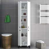 LENDA Linz 4 Kapaklı Çok Amaçlı Dolap - Beyaz - 3