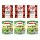 Tamek Domates Salçası 830 gr + Bezelye 830 gr 6 li Set - 1