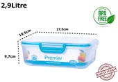 Moon Star 4 Tarafı Kilitli  Contalı Hava Geçirmez Saklama Kabı 2,9Lt-PM-207 - 3