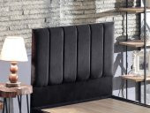 Niron  Piano Lite Tek Kişilik Yatak Başlığı - 80 cm Siyah Kumaş Başlık - 1