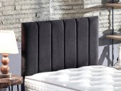 Niron  Piano Lite Tek Kişilik Yatak Başlığı - 80 cm Siyah Kumaş Başlık - 2