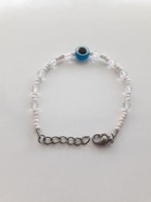 Hdmarketim Nazar Boncuklu İp Bileklik Beyaz - 1