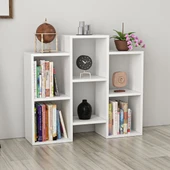 LENDA DORE 6 GÖZLÜ KİTAPLIK BEYAZ - 1