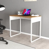 LENDA Destina Metal Ayaklı Çalışma Masası - Atlantik Çam / Beyaz - 1