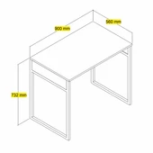 LENDA Destina Metal Ayaklı Çalışma Masası - Atlantik Çam / Beyaz - 5