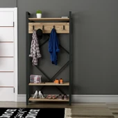 LENDA Verona Metalli Askılıklı Vestiyer - Atlantik Çam - 2