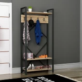 LENDA Verona Metalli Askılıklı Vestiyer - Atlantik Çam - 1