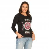 Birse Bayan Önü Baskılı Bluz Siyah 2064 - 1