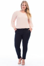 Pianoluce Bayan Keten  Pantolon Lacivert 49116 - 1