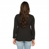 Birse Bayan Önü Baskılı Bluz Siyah 2064 - 4