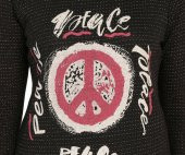 Birse Bayan Önü Baskılı Bluz Siyah 2064 - 5