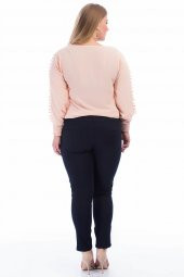 Pianoluce Bayan Keten Pantolon Lacivert 49116 - 3