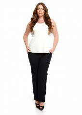 Pianoluce Büyük Beden Örme Likralı Bluejean Pantolon Lacivert 49060 - 2