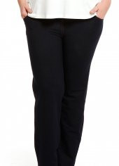 Pianoluce Büyük Beden Örme Likralı Bluejean Pantolon Lacivert 49060 - 4