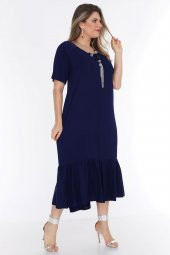 Schık Kadın Büyük Beden Elbise Lacivert 1569 - 3