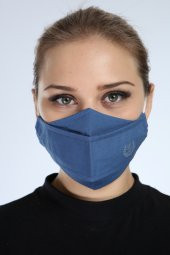 Pianoluce Yıkanabilir 3 Katlı Pamuklu Maske İndigo P10002 - 1