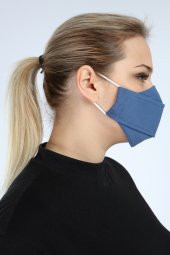 Pianoluce Yıkanabilir 3 Katlı Pamuklu Maske İndigo P10002 - 4