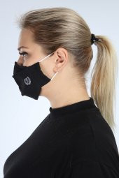 Pianoluce Yıkanabilir 3 Katlı Pamuklu Maske Siyah P10002 - 4