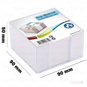 MASAÜSTÜ KÜP BLOK NOT KAĞIDI ŞEFFAF PLASTİK KUTULU 9X9 10X10 BÜYÜ - 4
