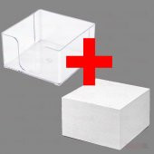 MASAÜSTÜ DEV KÜP BLOK NOT KAĞIDI ŞEFFAF PLASTİK KUTULU 10x10x9 cm thumbnail 3