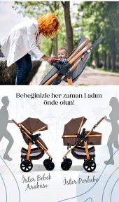 Baby Home 935 Travel Sistem Bebek Arabası 505 Maya Anne Yanı Sepet Beşik Yenidoğan 7in1 Set - 5