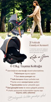 Baby Home 935 Travel Sistem Bebek Arabası 505 Maya Anne Yanı Sepet Beşik Yenidoğan 7in1 Set - 11