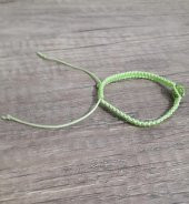 Hdmarketim Yeşil Swarovski Taşlı Ayarlanabilir Örgü Yeşil İp Bileklik - 3
