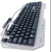 Gaming Klavye Işıklı LED Aydınlatmalı Gri Klavye - 1