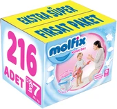 Molfix Külot Bebek Bezi Beden:7 (19+KG) XX Large 216 Adet Ekstra Dev Avantaj Pk thumbnail 1