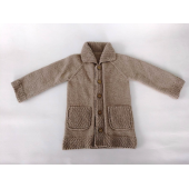 Yün El Örgüsü Hırka 2-3 yaş, Boy:43cm En:27cm Açık Kahverengi - 1