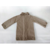 Yün El Örgüsü Hırka 2-3 yaş, Boy:43cm En:27cm Açık Kahverengi - 2