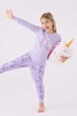 Roly Poly Princess Kız Çocuk Lila Uzun Kol Pijama Takım - 2