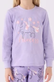 Roly Poly Princess Kız Çocuk Lila Uzun Kol Pijama Takım - 4