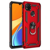Xiaomi Redmi 9C Kılıf Yüzüklü Standlı Manyetikli Armor Zırh Kılıf - 4