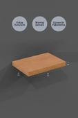 yankı-byeg 20 Cm Dörtlü Safir Meşe Mdf Uçan Mini Duvar Rafı Gizli Bağlantı Çiçeklik thumbnail 2