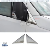 Mercedes Sprinter W906 Krom Kelebek Cam Nikelajı 2 Parça 2006-2018 Arası Paslanmaz Çelik - 1