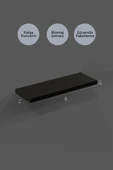 yankı-byeg 30 Cm Üçlü Siyah Mdf Uçan Duvar Rafı Gizli Bağlantı Kitaplık thumbnail 2