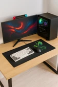 SonicTouch UltraGrand Siyah Neon Yeşili Anka Kuşu Dikişsiz Xxl Gaming Oyuncu Masaüstü Klavye Mouse Pad 40x90Cm thumbnail 2